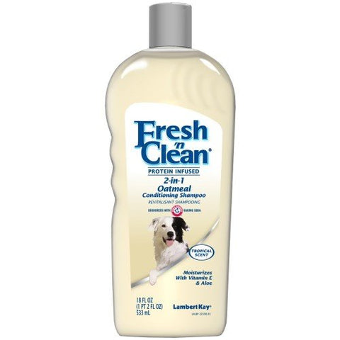 Fresh'n Clean Pet 2-in-1 Oatmeal and Baking Soda Formula Conditioning Shampoo, 18-Ounce (Packaging may vary)