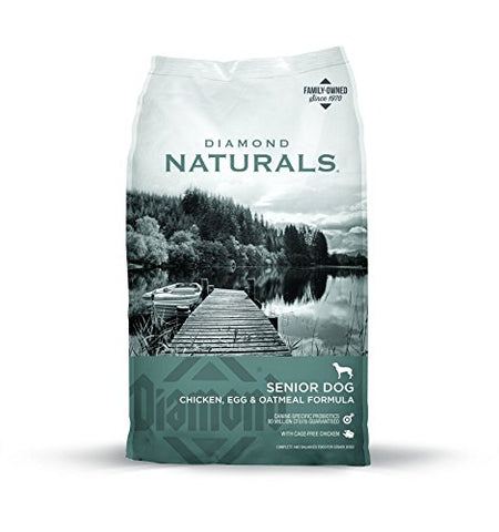 Diamond Naturals SENIOR Real Meat Recipe Natural Dry Dog Food with Real Cage Free Chicken, 18lb