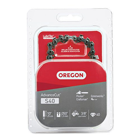 Oregon S40 10-Inch Semi Chisel Chain Saw Chain, Fits Craftsman, Poulan, Remington