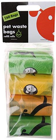 Lola Bean International Waste Pick Up Bags, 8 Refill Rolls, Unscented, 160 Count