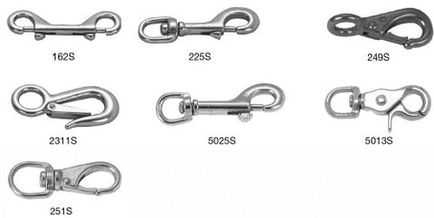 Campbell Chain Snap Hook 400 Lb Stainless Steel 4-1/16" Overall 3/4" Round Rigid