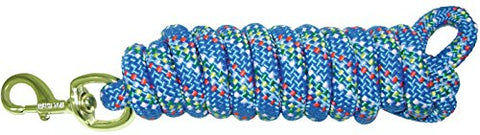 Hamilton Extra Heavy Poly Rope Lead with Bull Snap, Bluf Confetti Weave, 5/8" Thick x 10' Long