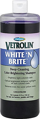 Farnam Vetrolin White 'N Brite Deep-Cleaning Color-Brightening Shampoo, 32 fl oz