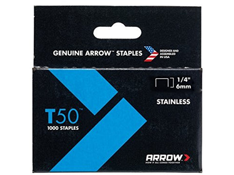 Arrow Fastener 504SS1 1/4" T50 Stainless Steel Staples