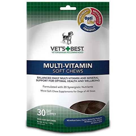 Vet's Best Multi-Vitamin Soft Chews Dog Supplements, 30 Day Supply