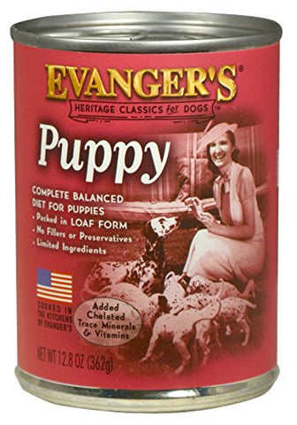 EVANGER'S 776480 12-Pack Natural Classic Puppy Dinner, 12.8-Ounce