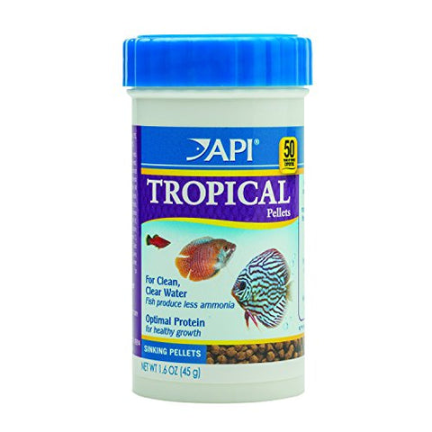 API TROPICAL PELLETS Sinking Pellets Fish Food 1.6-Ounce Container