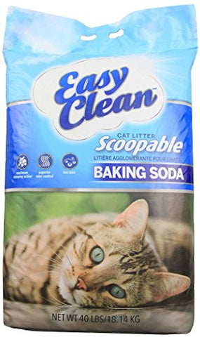 Pestell Pet Products Easy Clean Scoopable Litter with Baking Soda, 40-Pound Bag