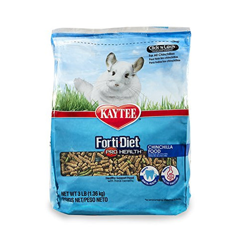 Kaytee Forti Diet Pro Health Small Animal Food for Chinchillas, 3-Pound