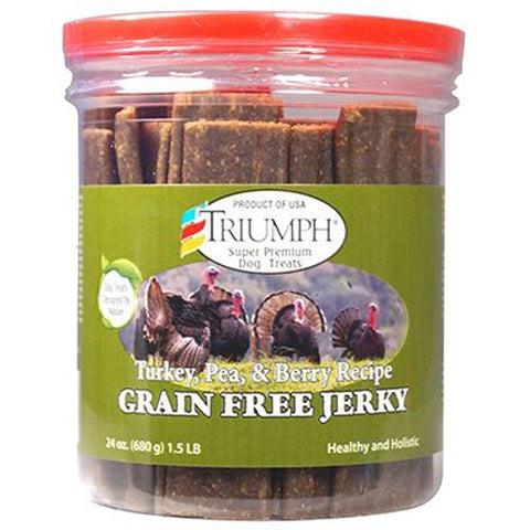 Triumph Dog Turkey, Pea, Berry Grain Free Jerky, 24-Ounce