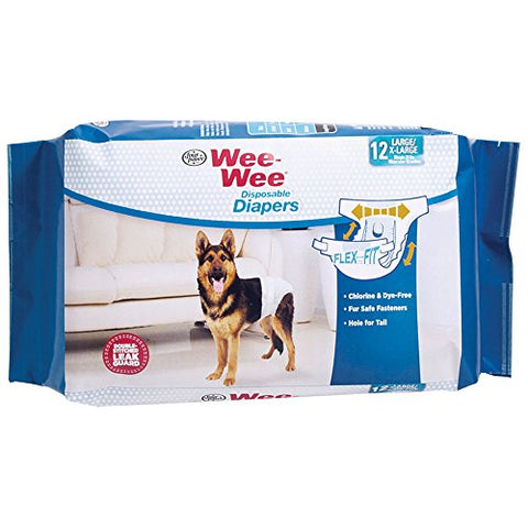 Wee-Wee Products Disposable Dog Diapers (12 Pack), Large/X-Large