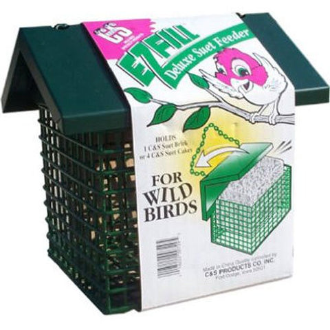 C & S Products Easy Fill Deluxe Suet Feeder with Roof