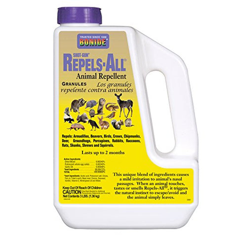 Bonide Products 2361 Repel Granules Animal Repellent, 3-Pound