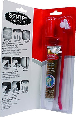 Petrodex Sentry Natural Peanut Dental Kit For Dogs, 2.5-Ounce