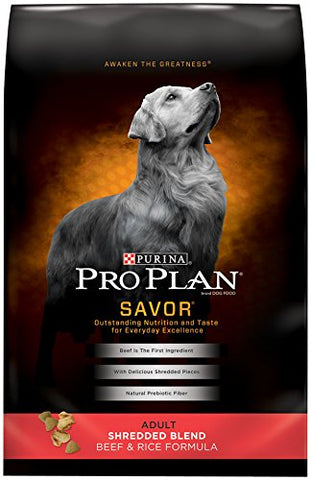 Purina Pro Plan SAVOR Adult Shredded Blend Beef & Rice Formula Dry Dog Food - (1) 18 lb. Bag