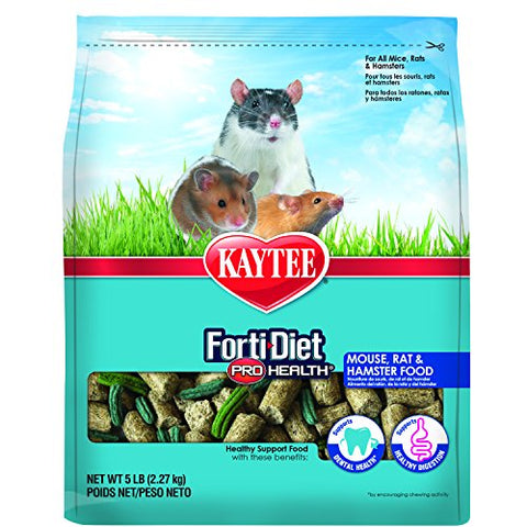 Kaytee Forti Diet Pro Health Small Animal Food for Mice and Rats, 5-Pound