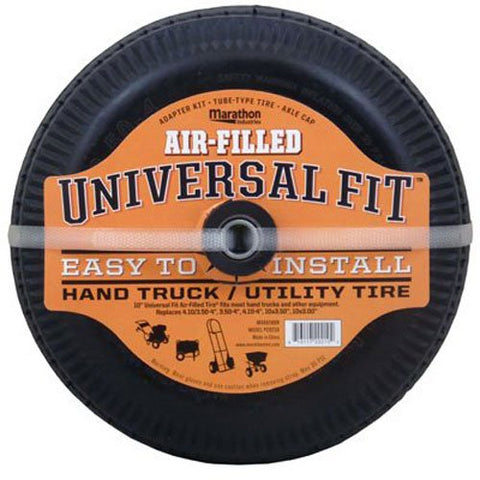 Marathon Universal Fit Pneumatic (Air Filled) Hand Truck/All Purpose Utility Tire on Wheel with Adapter Kit Included