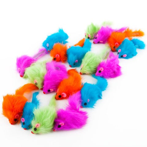 Ethical Colored Plush Mice with Catnip Cat Toy, 12-Pack