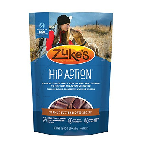 Zuke's Hip Action Peanut Butter & Oats Recipe Dog Treats - 16 oz. Pouch