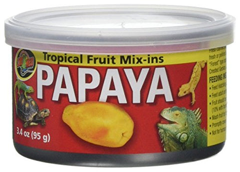 Zoo Med Tropical Fruit Mix-ins Papaya Reptile Food, 3.4-Ounce