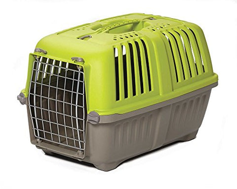 Pet Carrier: Hard-Sided Dog Carrier, Cat Carrier, Small Animal Carrier in Green | Inside Dims 17.91L x 11.5W x 12H & Suitable for Tiny Dog Breeds | Perfect Dog Kennel Travel Carrier for Quick Trips