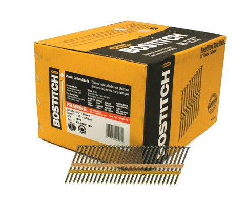 BOSTITCH RH-S8D113EP Round Head 2-3/8-Inch x .113-Inch by 21 Degree Plastic Collated Framing Nail (5,000 per Box)