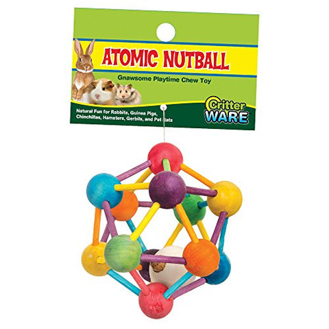 Ware Manufacturing Wood Atomic Nut Ball  Pet Toy for Small Pets - Large