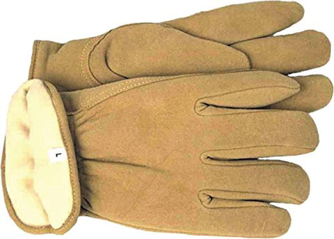 BOSS MANUFACTURING 7186M/4186M 040170 Thermal Insulated Split Deerskin Driver Glove, Medium, Yellow