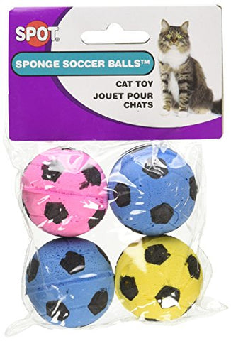 Ethical Sponge Soccer Balls Cat Toy, 4-Pack