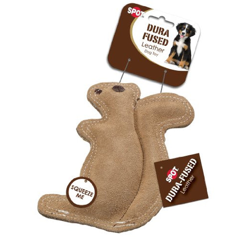 Ethical Pet Dura-Fused 8-Inch Leather Dog Toy, Small, Squirrel