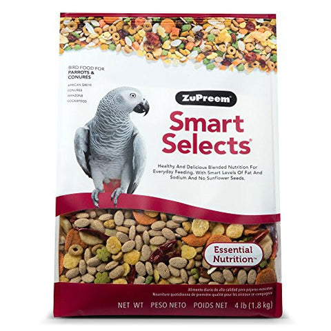 ZuPreem Smart Selects Parrot and Conure Bird Food 4 lb