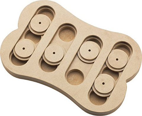 Spot Ethical Pet Interactive Seek-A-Treat Shuffle Bone Toy Puzzle That Will Improve Your Dog's IQ, Specially Designed for Training Treats