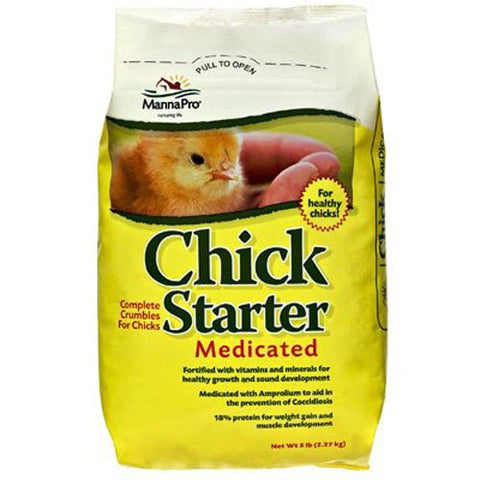 Manna Pro Medicated Chick Starter Crumbles, 5 Lb