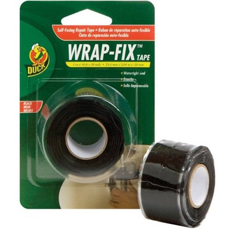 Duck Brand 442055 Wrap-Fix Repair Tape, 1-Inch by 10 Feet, Single Roll, Black