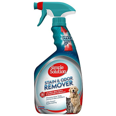 Simple Solution Pet Stain and Odor Remover with Pro-Bacteria and Enzyme Formula, Made in USA