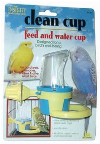JW Pet Company Clean Cup Feeder and Water Cup Bird Accessory, Small, Colors may vary