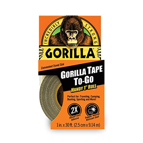 Gorilla 6100101 Duct Tape To-Go, 1" x 30 ft, Black