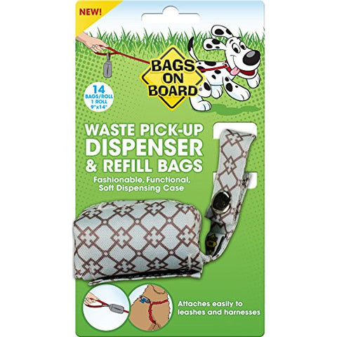 Bags on Board Dog Waste Bag Dispenser with 14 Refill Bags