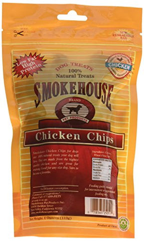 Smokehouse Pet Products DSM25051 Chicken Chips Natural Dog Chew Treat, Small, 4-Ounce