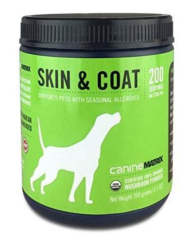 Canine Matrix Organic Mushroom Supplement for Dogs, Skin & Coat, 200 grams
