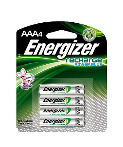 Energizer Rechargeable AAA Batteries, NiMH, 800 mAh, Pre-Charged, 4 count (Recharge Power Plus)