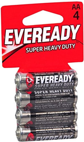 Eveready Super Heavy Duty Batteries AA 4 Each (Pack of 2)