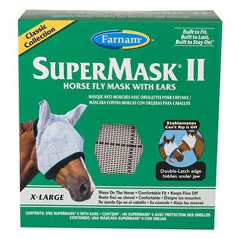 Farnam SuperMask II Classic Horse Fly Mask with Ears, X-Lrg, Assorted