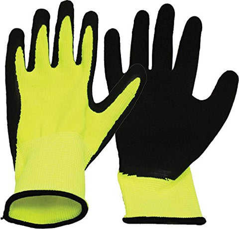 BOSS MANUFACTURING 8412 X 656693 V2 Felxigrip High-Vis Latex Palm Gloves for Men, X-Large, Green