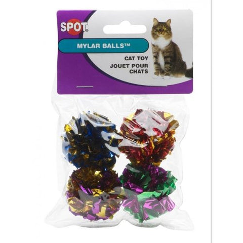 Ethical 1-1/2-Inch Mylar Balls Cat Toys, 4-Pack