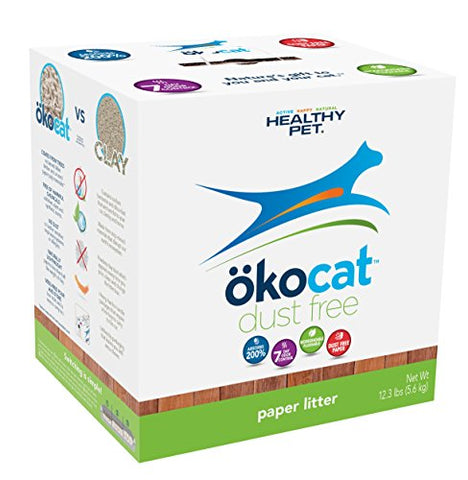 Healthy Pet ökocat Natural Paper Cat Litter, 12.3-Pound, Dust Free