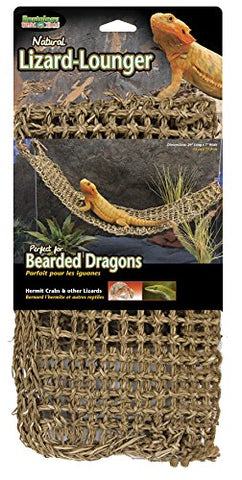 Penn Plax Lizard Lounger, 100% Natural Seagrass Fibers For Anoles, Bearded Dragons, Geckos, Iguanas, and Hermit Crabs Rectangular 7 x 29 Inches