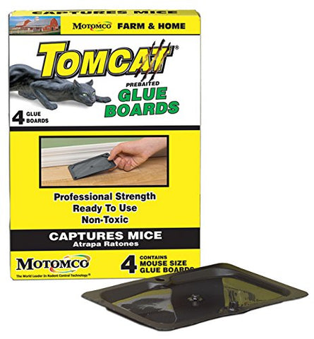MOTOMCO Tomcat Mouse and Rat Glue Board, 4-Pack