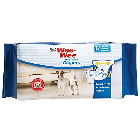 Four Paws Wee-Wee Products Disposable Dog Diapers (12 Pack), Small