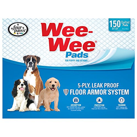 Four Paws Wee-Wee Standard Dog & PuppyTraining Pads, 150 Ct